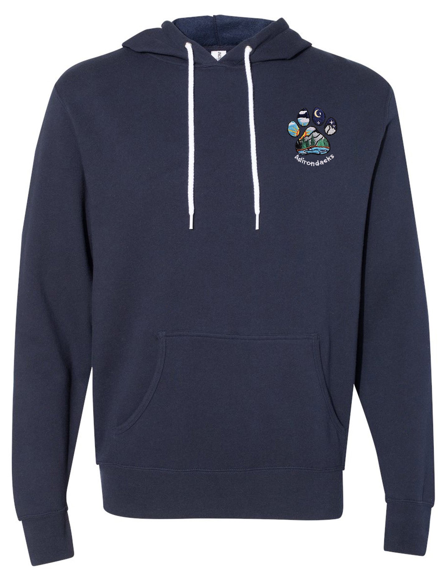 Unisex Lightweight Hoodie - Embroidered Adirondack Paw
